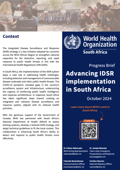 Advancing IDSR implementation in South Africa